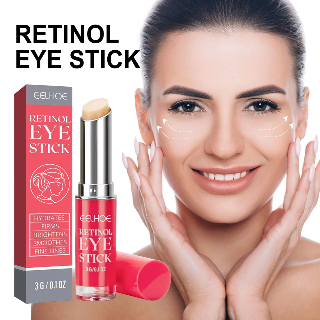 Retinol Eye Cream Stick Lightening Dark Circles Anti-Puffiness Smooth Brightening Moisturizing Firming Under Eye