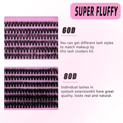 Eyelashes Extensions Individual Lashes Cluster Natural Segmented