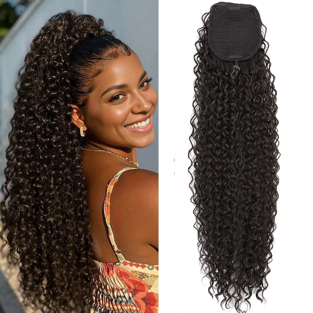 Curly Drawstring Ponytail Extension Synthetic Hair