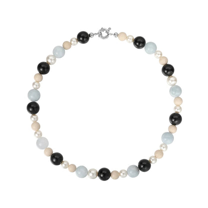 Retro Natural Stone Necklace Womens
