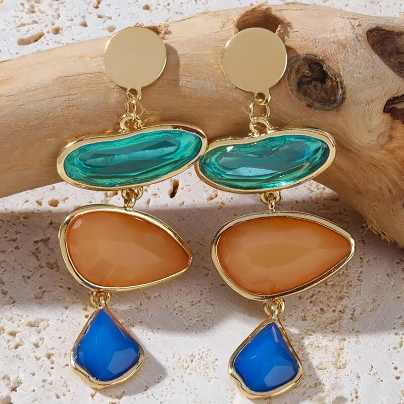 Boho Elegant Geometric Crystal Drop