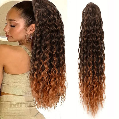Curly Drawstring Ponytail Extension Synthetic Hair