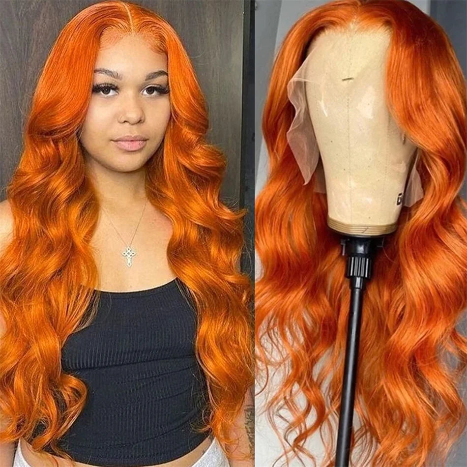 HD Orange Ginger Lace Front Wig 100% Human Brazilian Hair