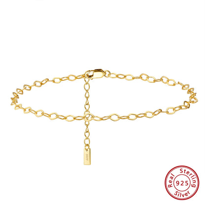 Sparkle Mirror Chain Anklets for Women 925 sterling steel