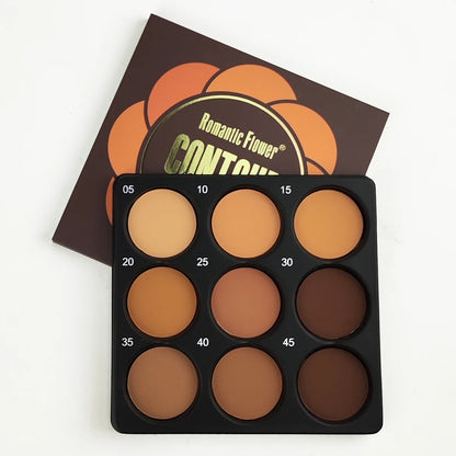Dark Bronze Foundation Palette, Contouring, Concealer, Makeup Setting.