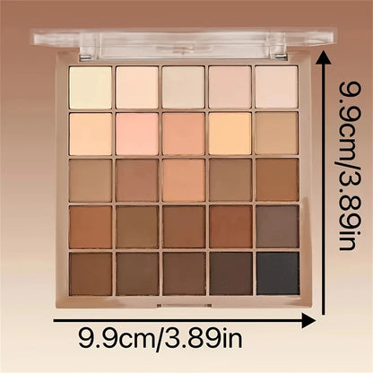 25 Color Eyeshadow Palette - Neutral Gray and Brown Earthy Tone,