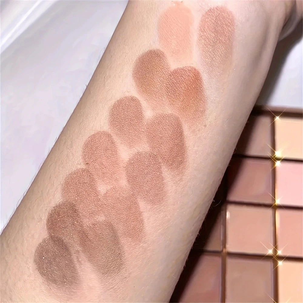 25 Color Eyeshadow Palette - Neutral Gray and Brown Earthy Tone,