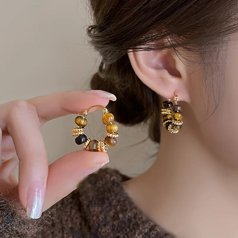 Vintage Dripping U-shaped Earring for Women Simple Hoop
