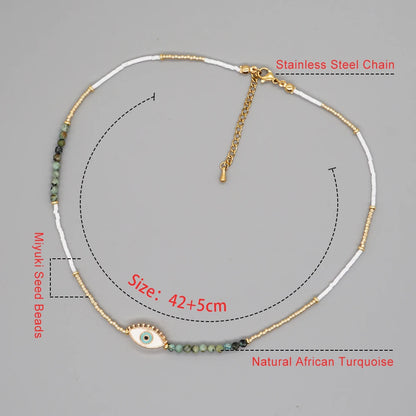 Evil Eye Boho Necklace for Women - Fashion Jewelry
