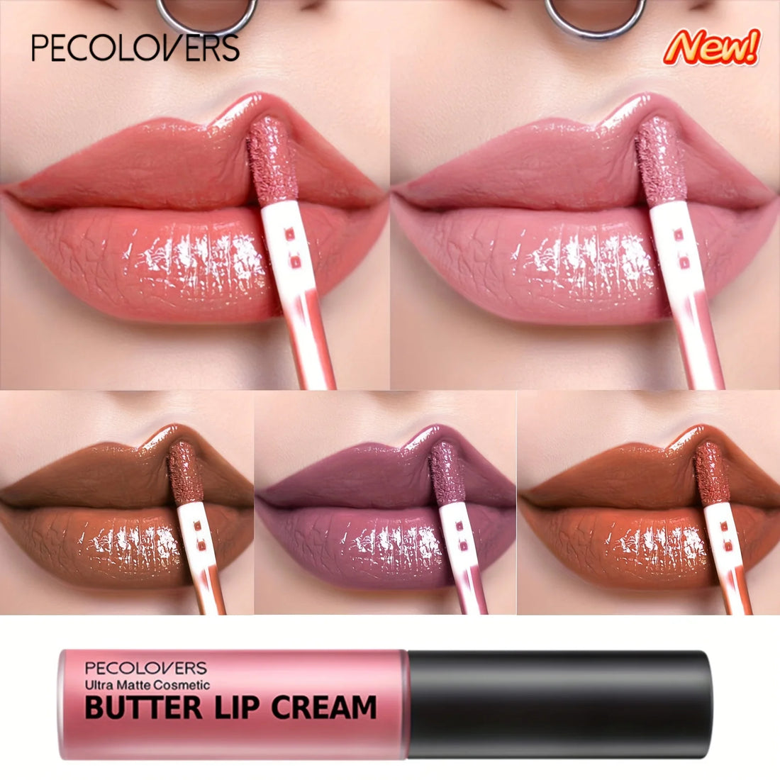 Lip Cream Liquid Lipstick, Non-Sticky, Moisturizing High Pigment