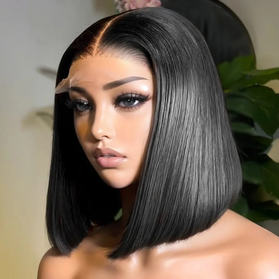 LUISA - Straight Short Bob Wig 100 Human Hair
