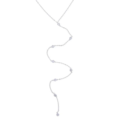 925 Sterling Silver Rose Gold Sexy Long Y Necklace for Women