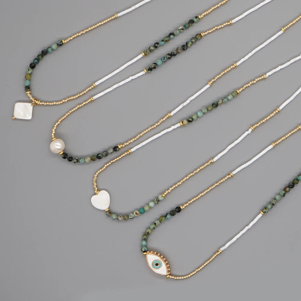 Evil Eye Boho Necklace for Women - Fashion Jewelry