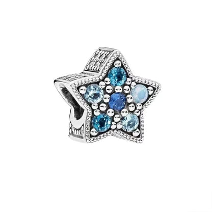 Blue Marine Organism Series Charm  Jewelry Fit Original 925 Sterling Silver