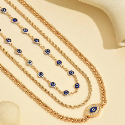 Boho Crystal Evil Eye Pendant Necklace For Women