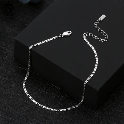 Sparkle Mirror Chain Anklets for Women 925 sterling steel