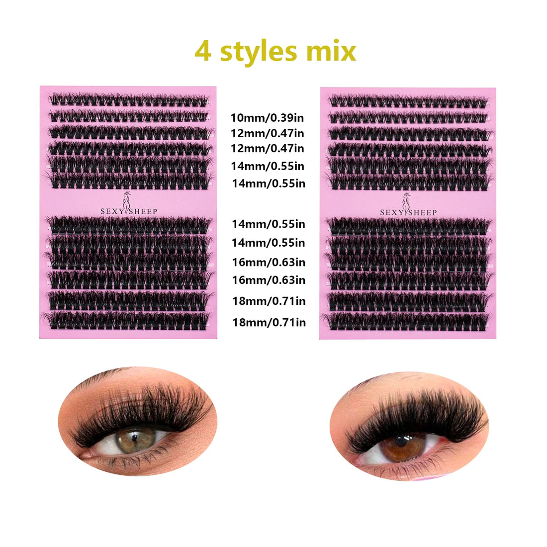 Eyelashes Extensions Individual Lashes Cluster Natural Segmented