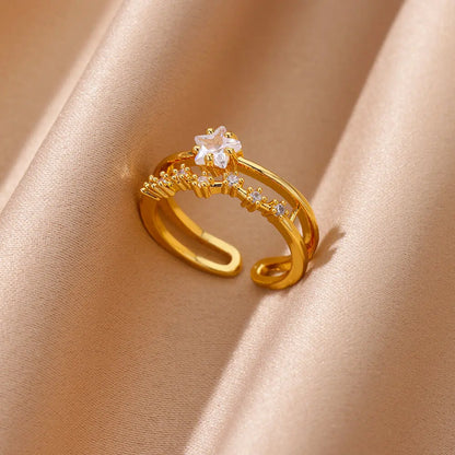 Rings For Women Stainless Steel Gold Aesthetic Jewlery