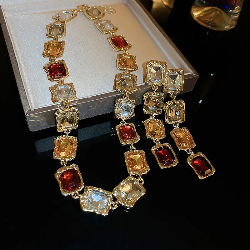 Necklace and Earrings Fashionable Temperament Splicing Jewelry