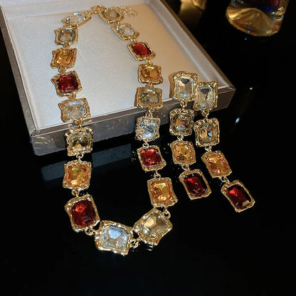Necklace and Earrings Fashionable Temperament Splicing Jewelry