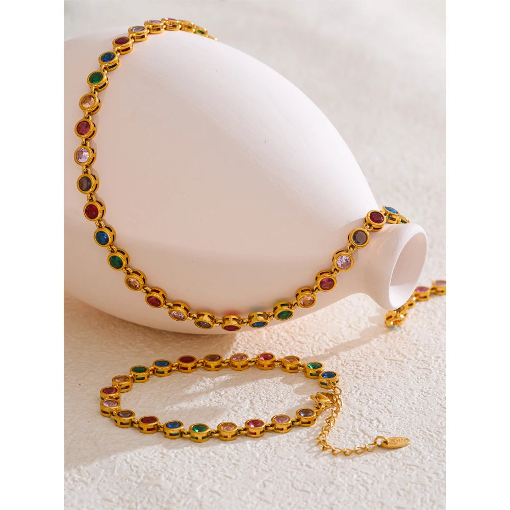 Necklace Bracelet for Women Stainless Steel Waterproof Jewelry