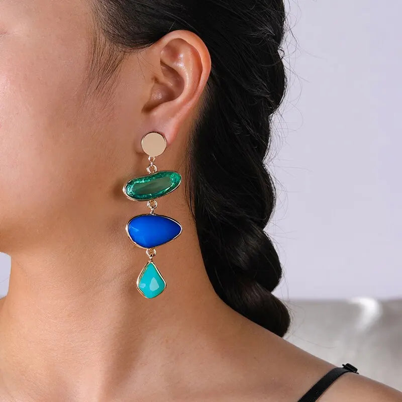 Boho Elegant Geometric Crystal Drop