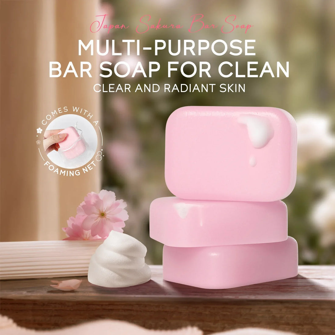 Sakura Facial Soap Reduces Acne Dark Spot, Deep Cleaning