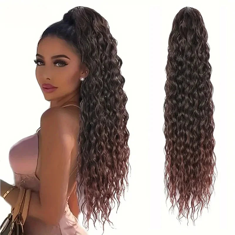 Curly Drawstring Ponytail Extension Synthetic Hair