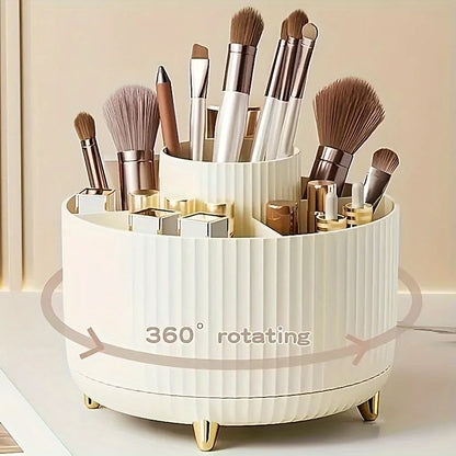 Cosmetic Storage Box with 5 Compartments - 360-Degree Rotating