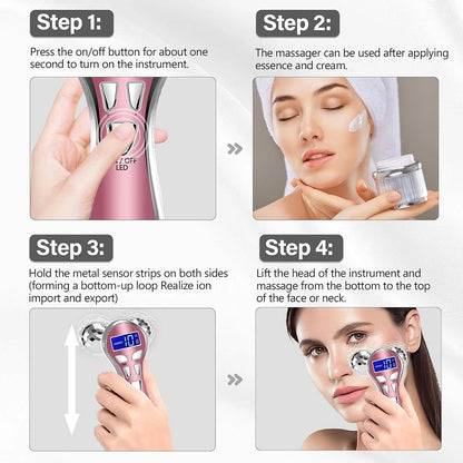 Face Microcurrent Vibration Facial V Lifting Massage Devices 4D