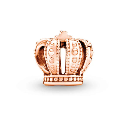 Hot Sale Rose Gold Charm Beads Fit Original 925 Silver Bracelet Women Jewelry
