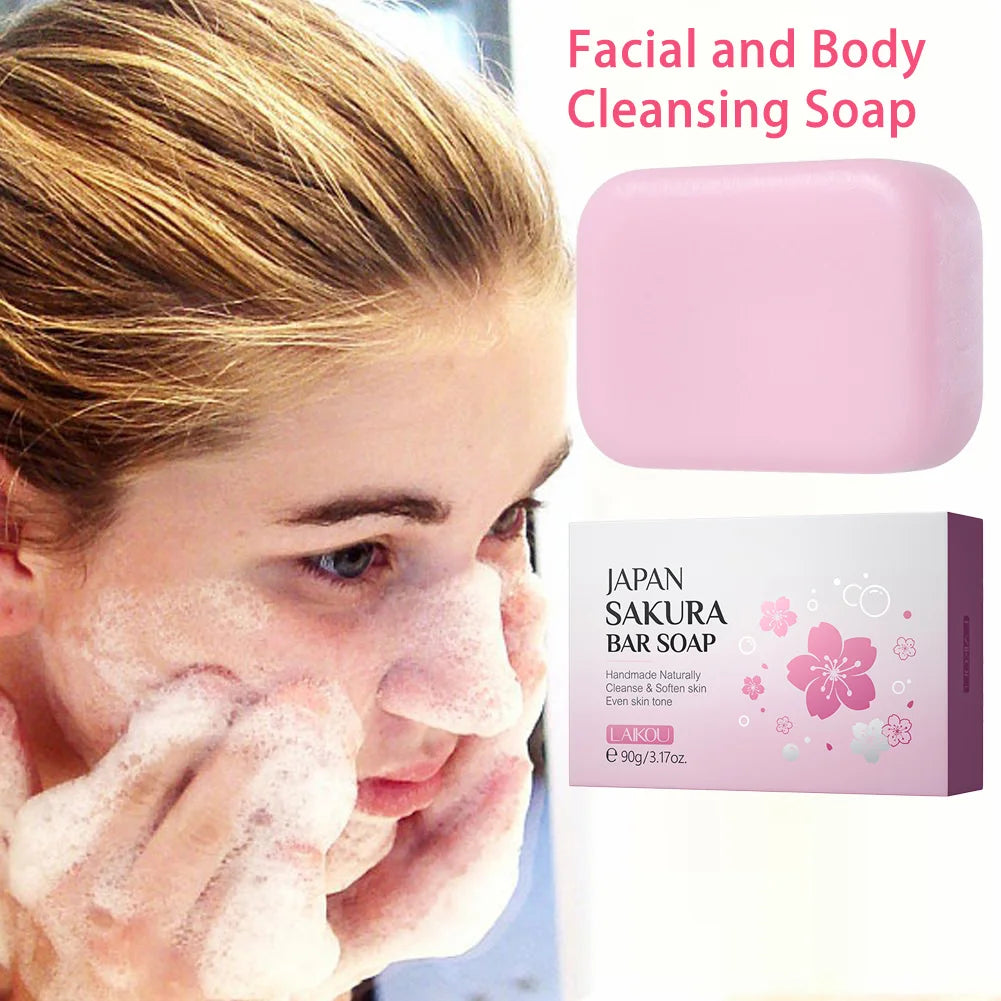 Sakura Facial Soap Reduces Acne Dark Spot, Deep Cleaning