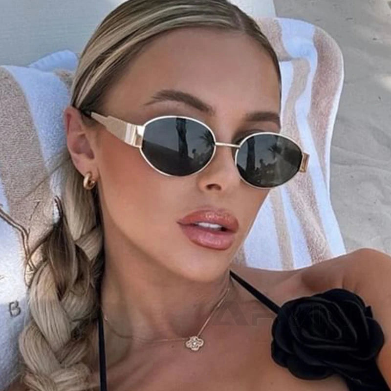 Fashion Oval Retro Sunglasses Women