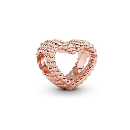 Hot Sale Rose Gold Charm Beads Fit Original 925 Silver Bracelet Women Jewelry