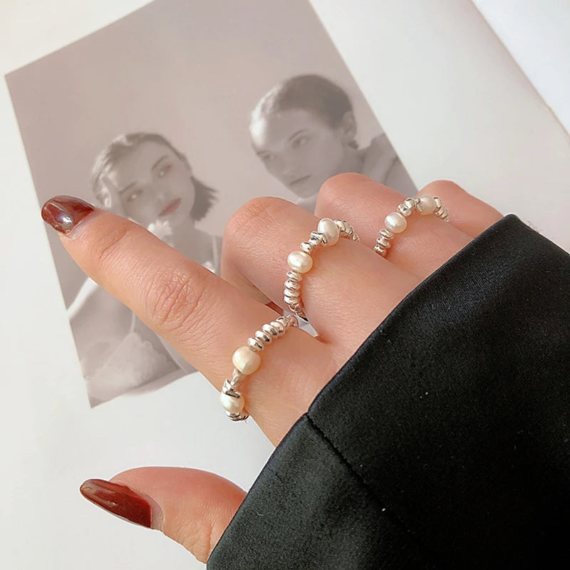 925 Sterling Silver Rings for Women Freshwater Pearl