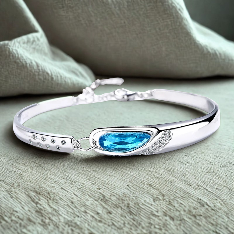 925 Sterling Silver Sapphire Bracelets for Women