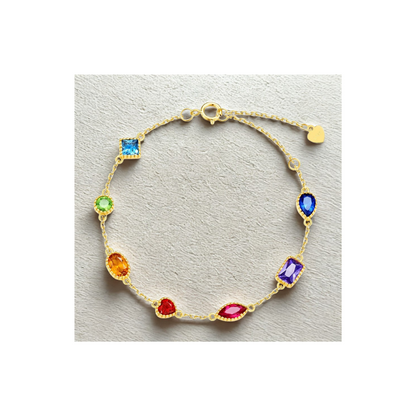 925 Sterling Silver Bracelet For Women Rainbow Zircon