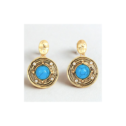 Vintage Turquoise Earrings925 Sterling Silver Plated