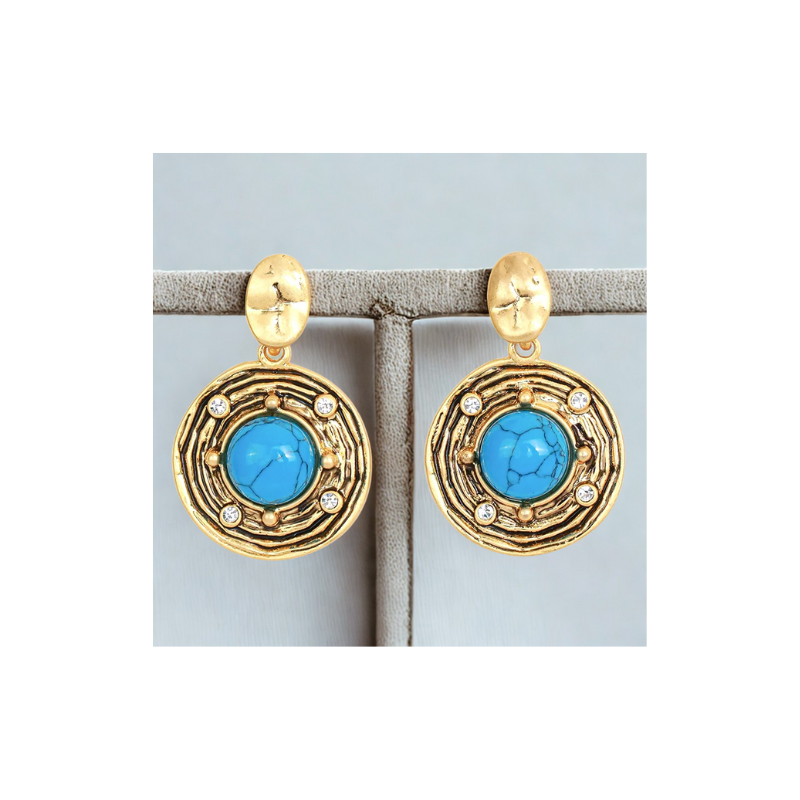 Vintage Turquoise Earrings925 Sterling Silver Plated